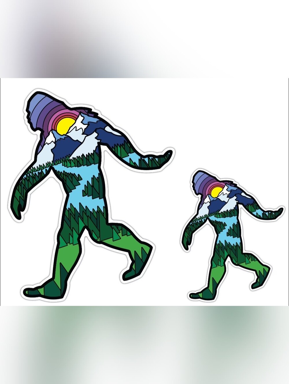Auto Drive Sasquatch Decals 2 Set of 2 Vinyl Car Stickers